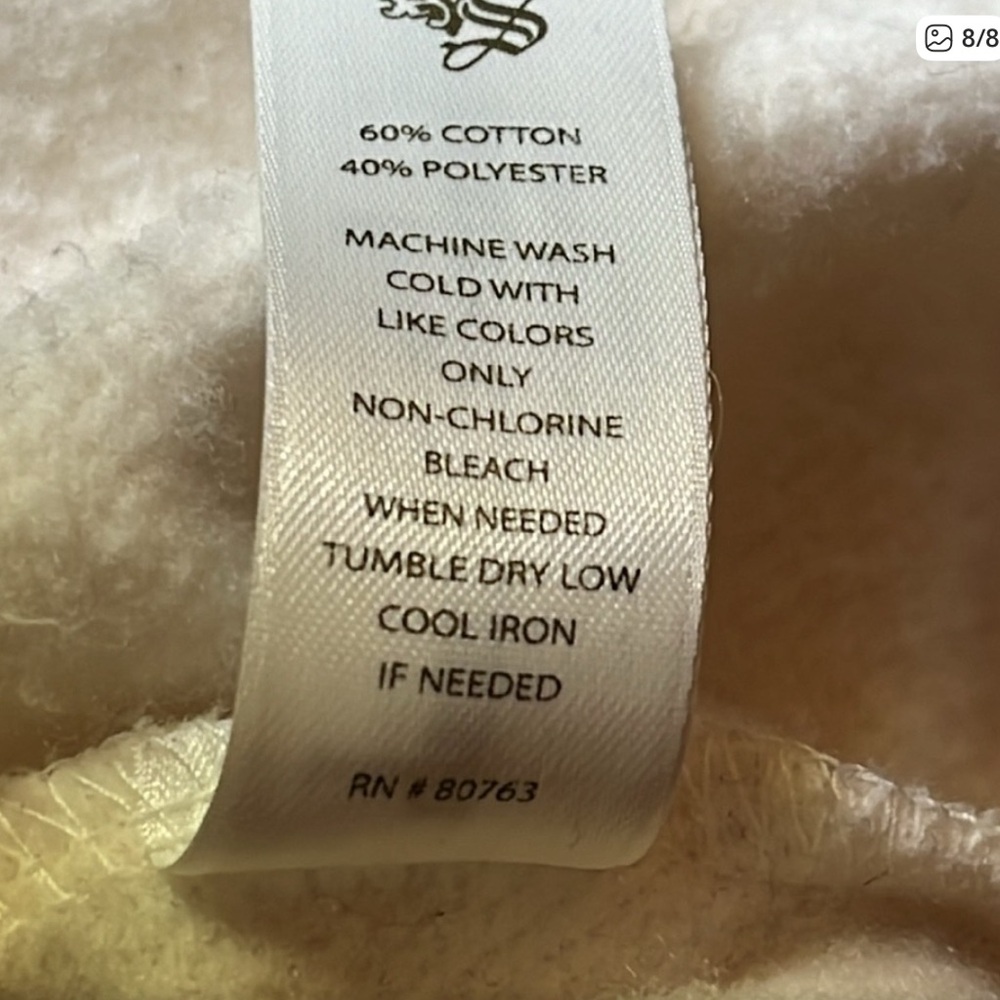 Victoria’s Secret Plush and Lush Women's Cream Hoodie Sweatshirt Jacket Dress S - Picture 8 of 9